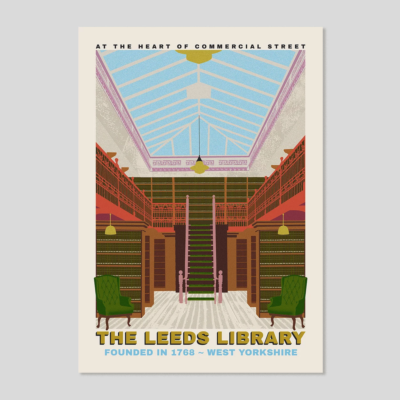 Leeds Library A3 Print | Ellie Way | Colours May Vary 