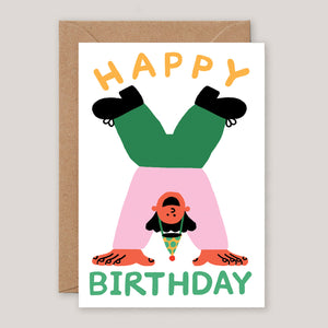 Cari Vander Yacht For Wrap | 'Happy Birthday Handstand' Card
