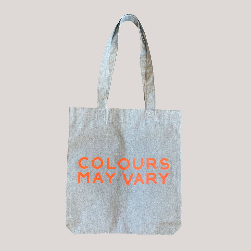 Colours May Vary Tote Bag | Fluoro Orange on Heather Grey