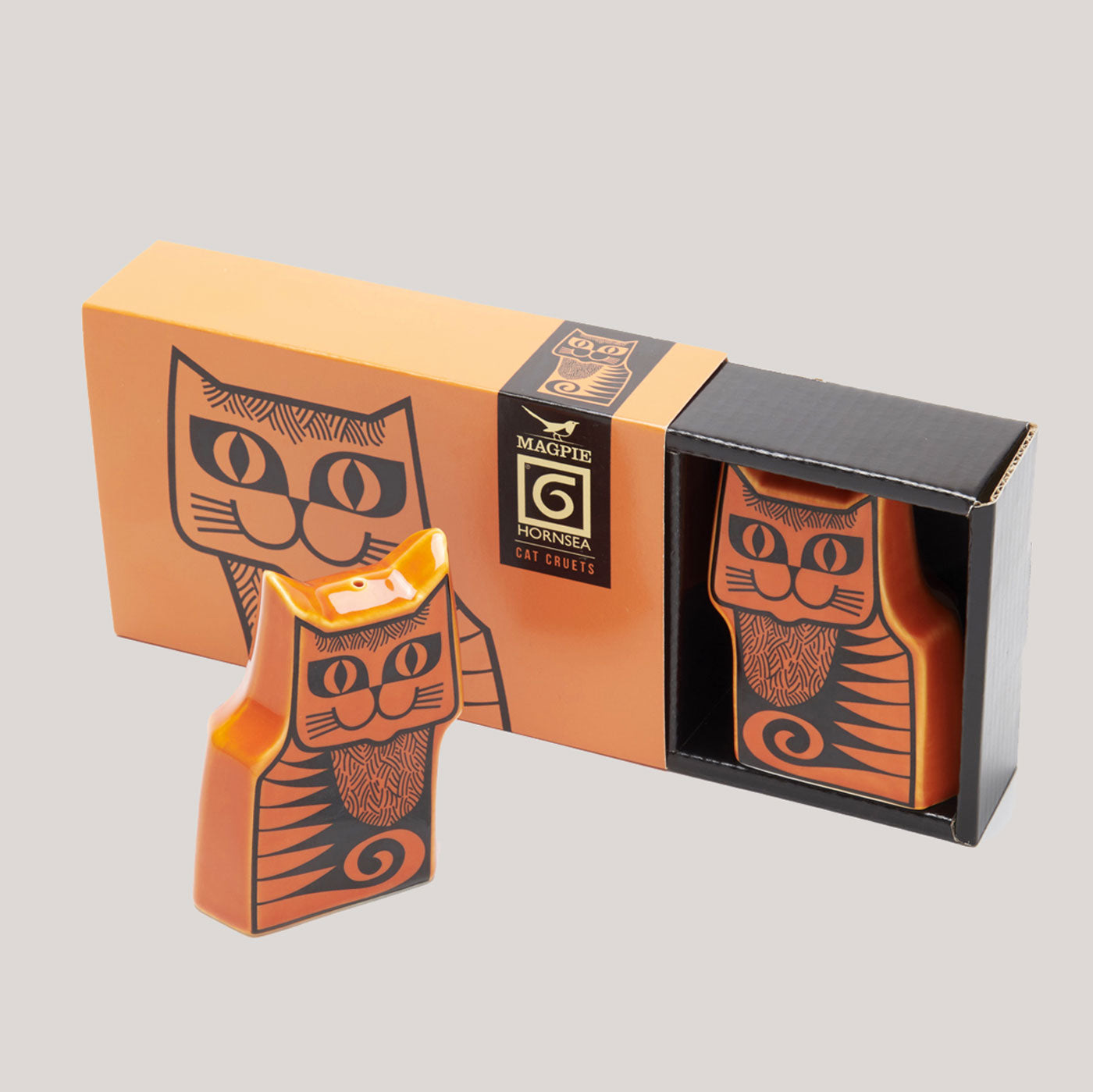 Hornsea Cat Cruet Set (Orange)