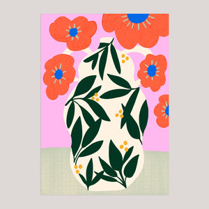 Poppy Pot A3 Print | Teresa Rego