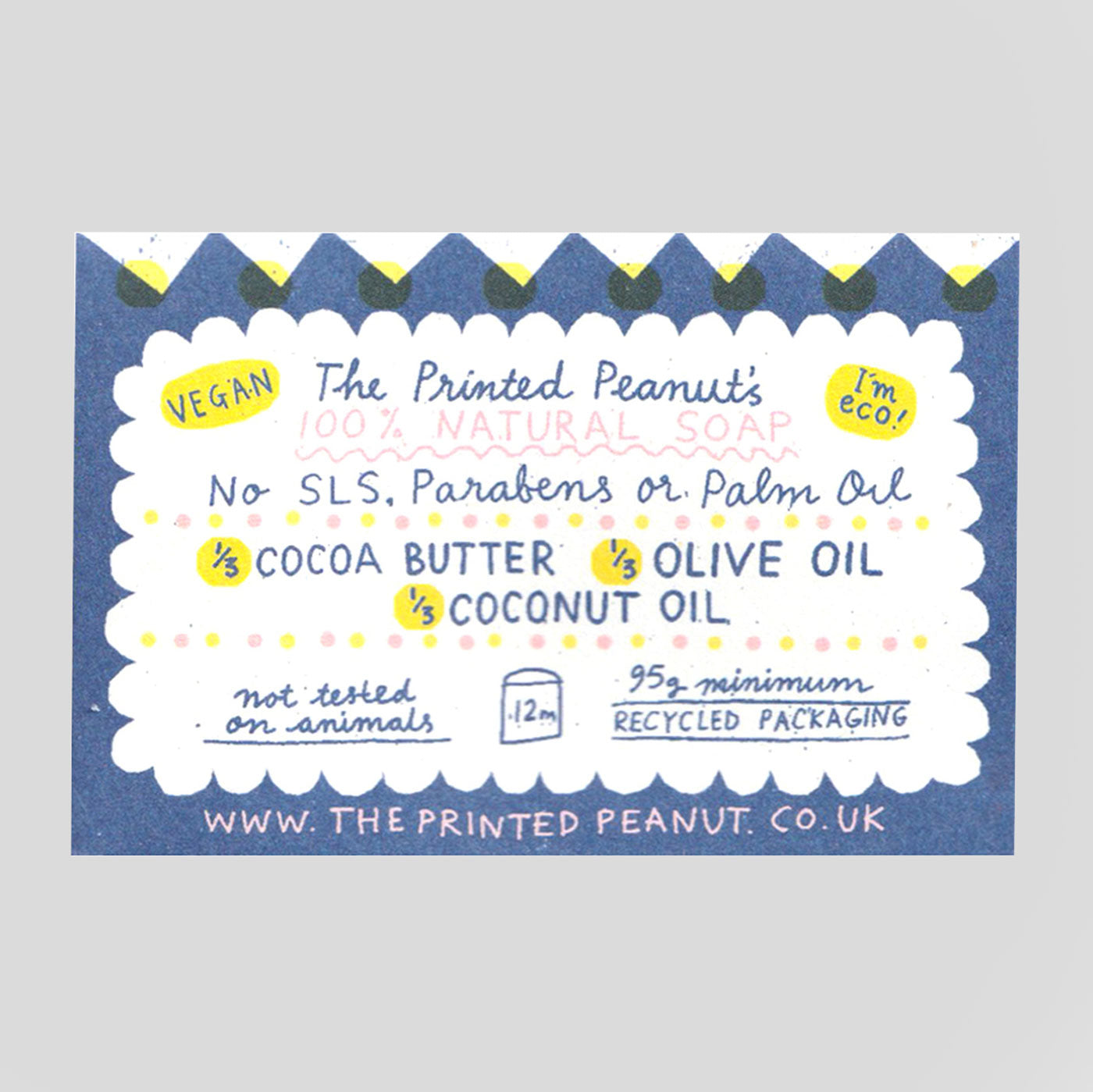 The Printed Peanut  | Cocoa Butter Soap Bar | Colours May Vary 