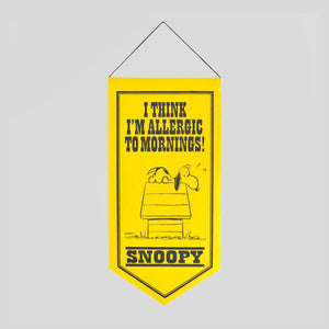 Peanuts Pennant | Allergic to Mornings | Colours May Vary 