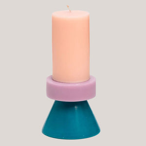 Yod & Co Stack Candle - Tall Blush / Pastel Purple / Teal