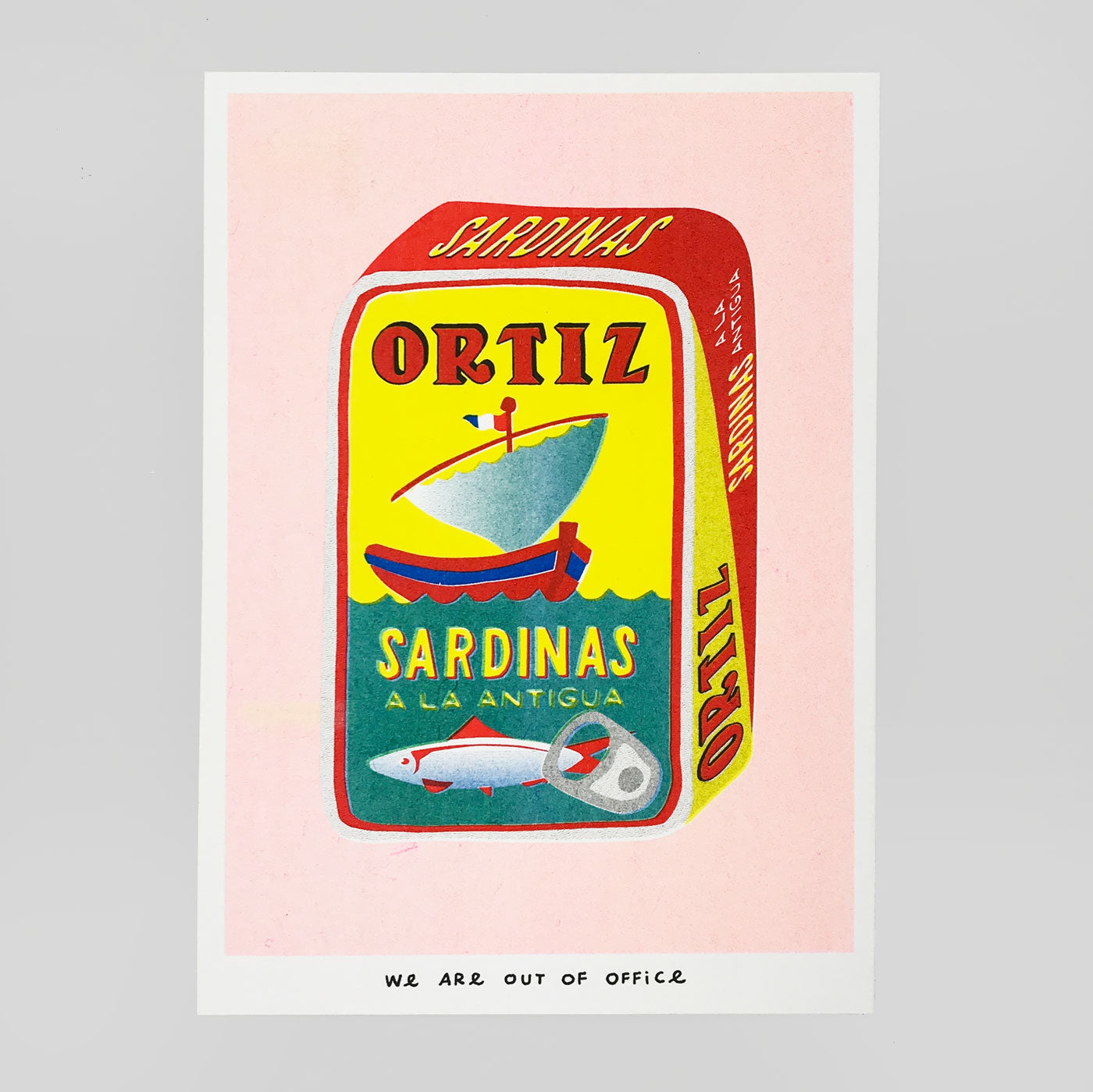 A Can Full of Sardinas Riso Print - We Are Out Of Office